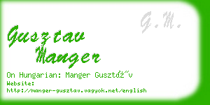 gusztav manger business card